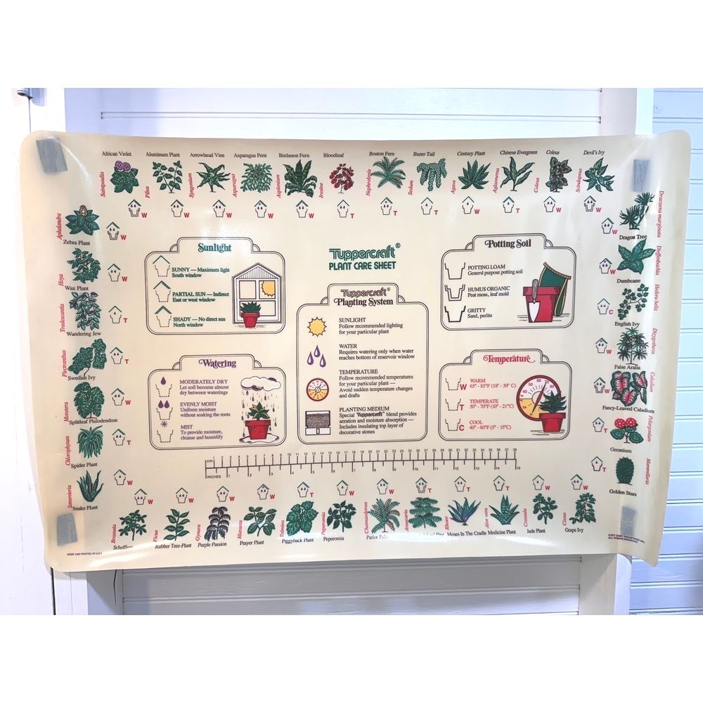 Tupperware Plant Care Mat Vinyl Sheet Washable 70s Retro‎ Vintage